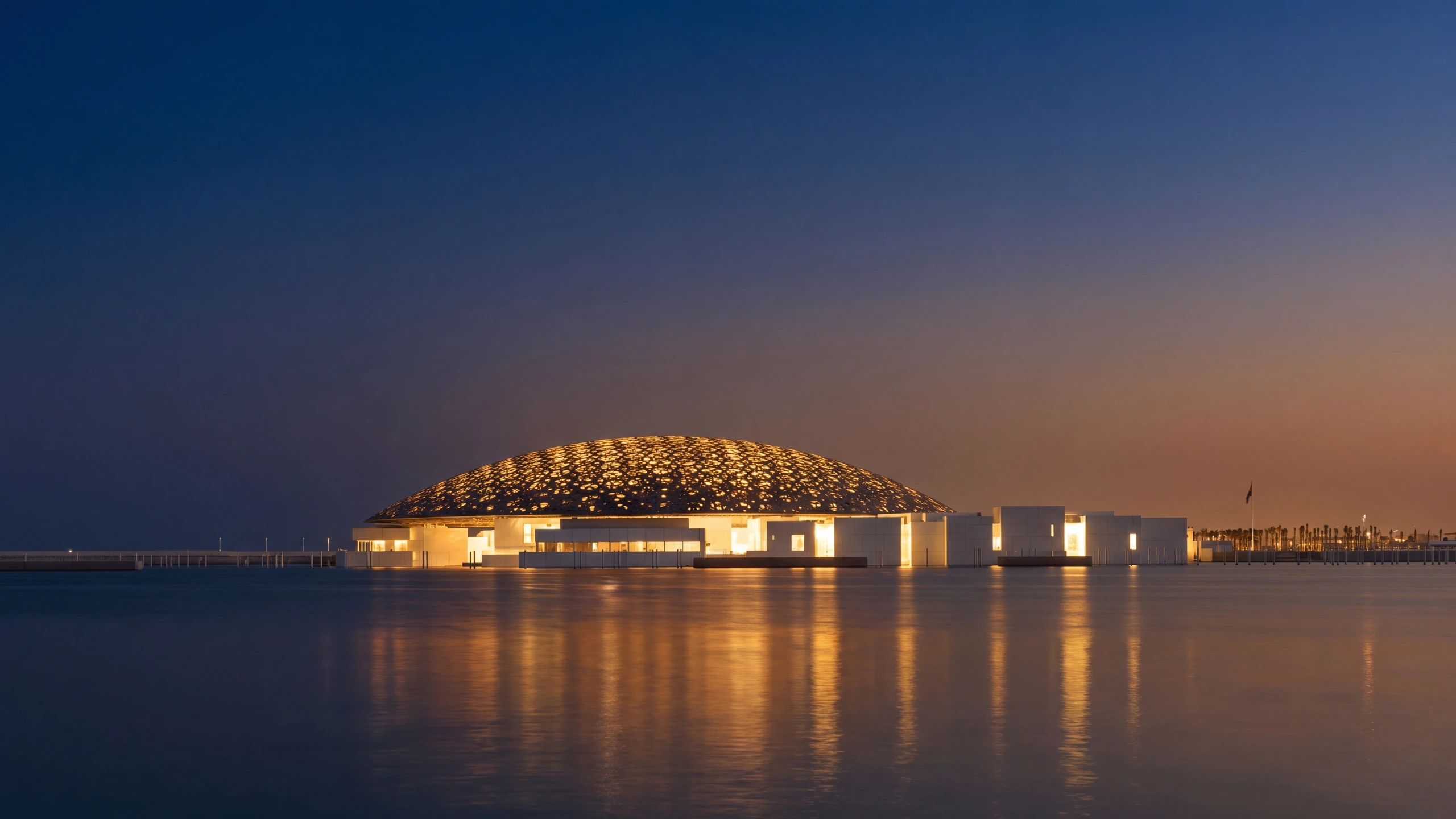 An island residence in Abu Dhabi, the coast beyond