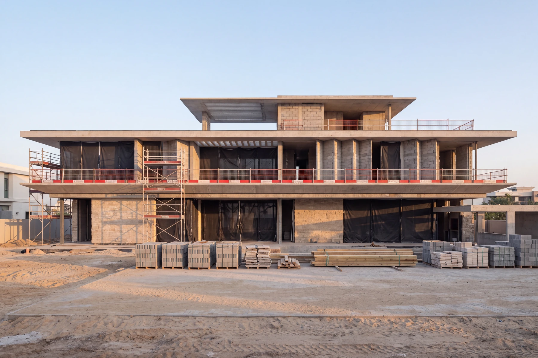 A house under construction at Emerald Hills, built by the group on a private plot