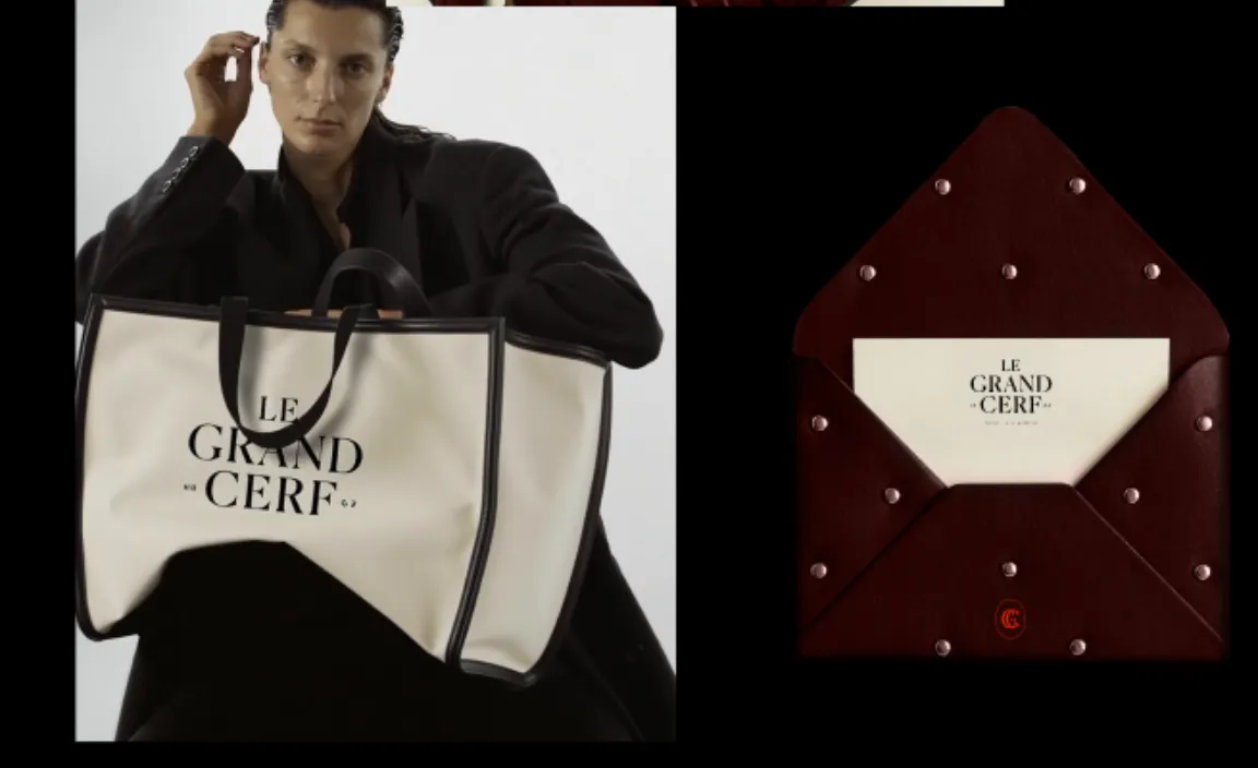 Tote bag et carte de correspondance de marque « Le Grand Cerf », projet Hospitality Family.