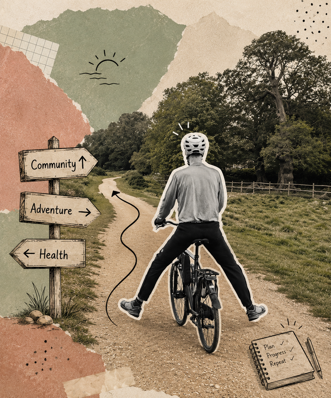 Person cycling toward a healthier future, representing the Time4Lyfe journey to lasting wellbeing.