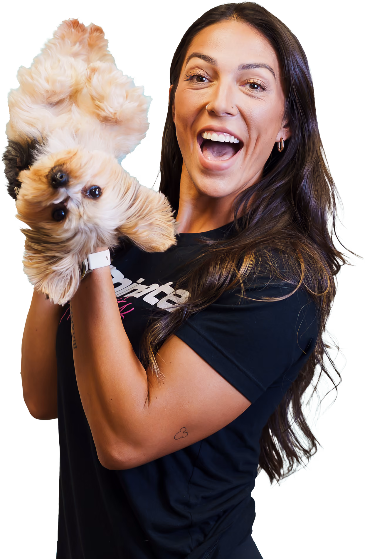 Jourdan B. posing with Flurf B.