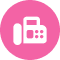 Icon of a pink fax machine with buttons and a paper feeder.