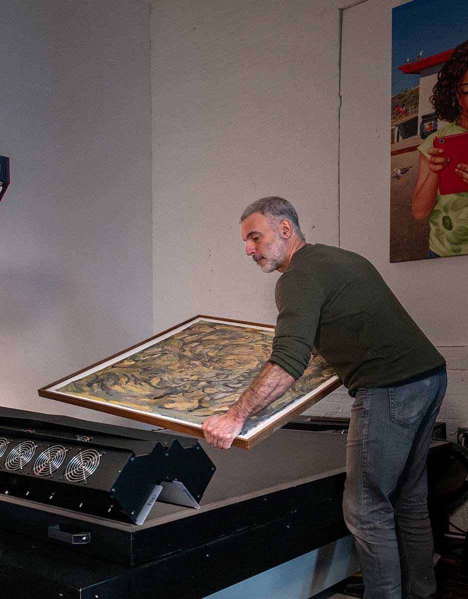 A range of artworks staged for estate digitization