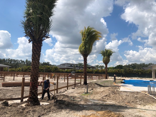 Florida Son Landscaping crew maintaining a South Florida estate lawn