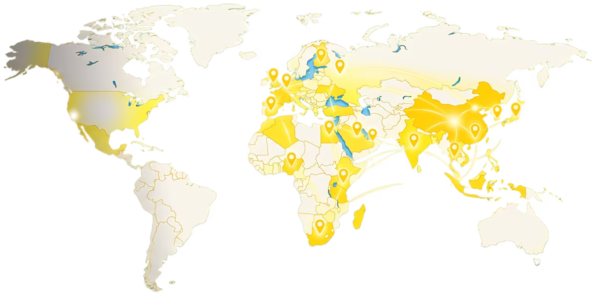World map showing Hire Hangar's global talent network across 42 countries