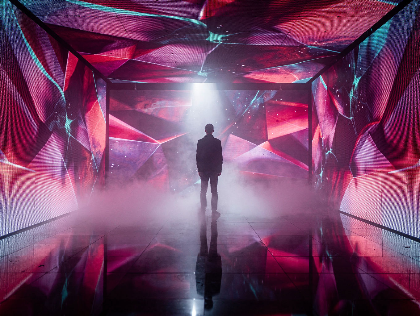 LED video wall backdrop on a live concert tour in Brooklyn