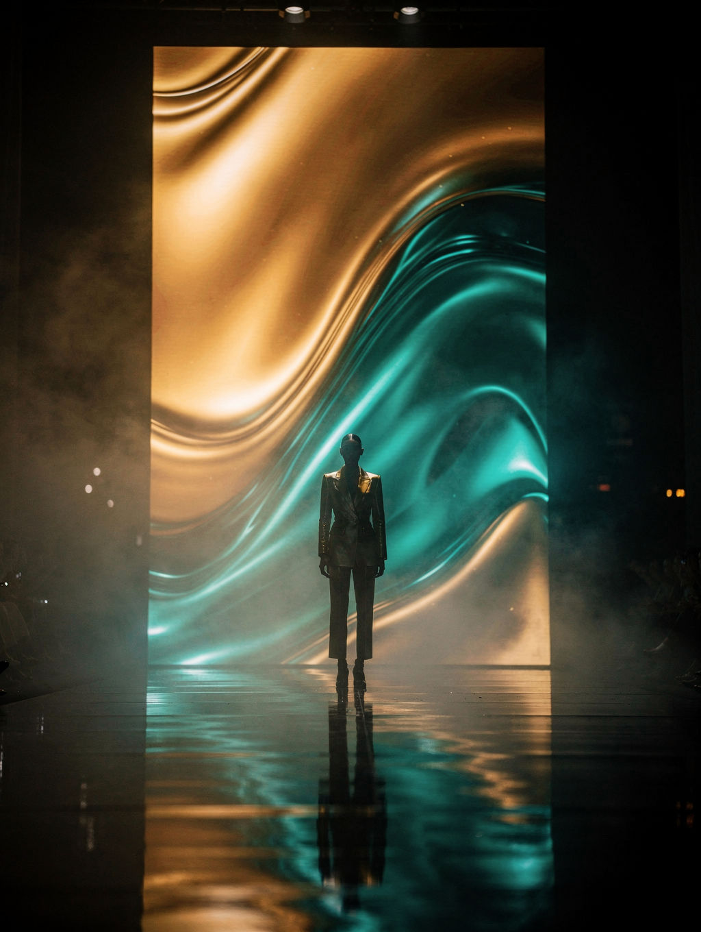 A floor-to-ceiling LED video wall rented, rigged, and run by a New York crew at an NYC event