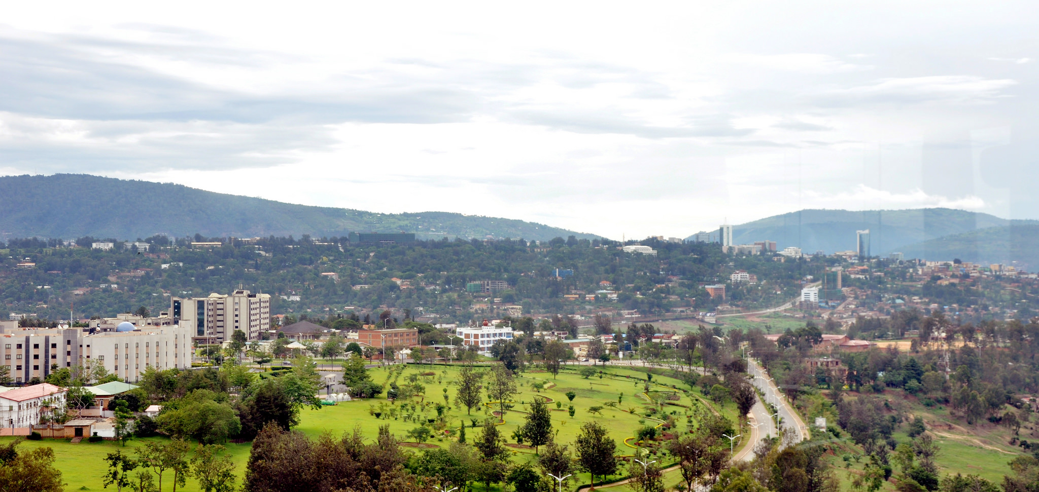 Kigali skyline viewed from Kimihurura across the city’s green hills
