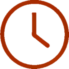 Clock showing the time as 3:00 inside a red circular outline.