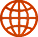 Orange globe icon representing the internet or world wide web.