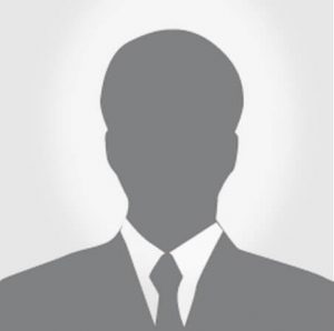 Gray silhouette of a person in a suit and tie on a light gray background.