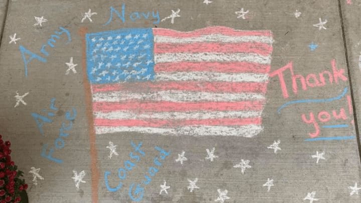 Emerald Place "Chalks the Walk" for Veterans