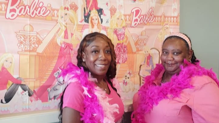 Residents and Staff Have a Blast at Their "Barbie" Party!