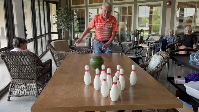 Liberty Place Residents Bowl with ... Watermelons!