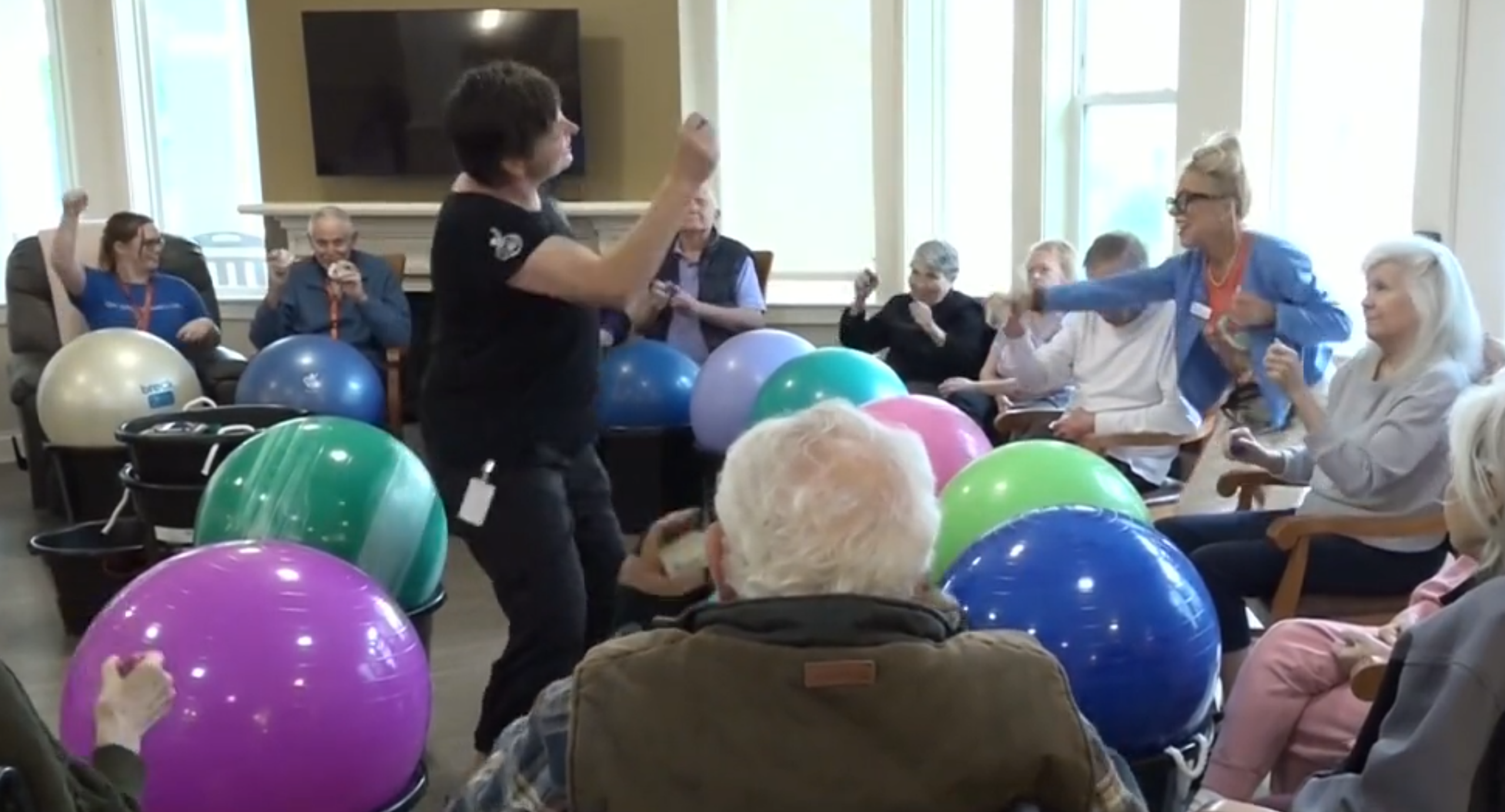 Clear Creek Residents Boost Brain Health Through Cardio Drumming