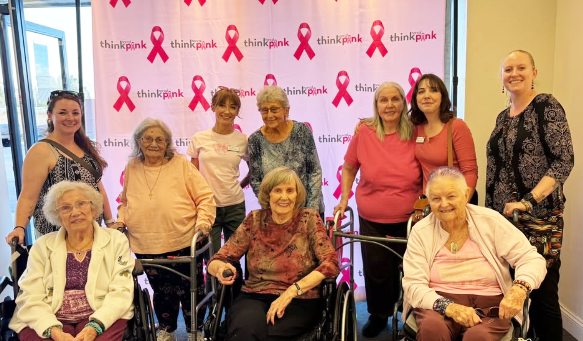 Residents of Willow Springs Memory Care Think Pink!