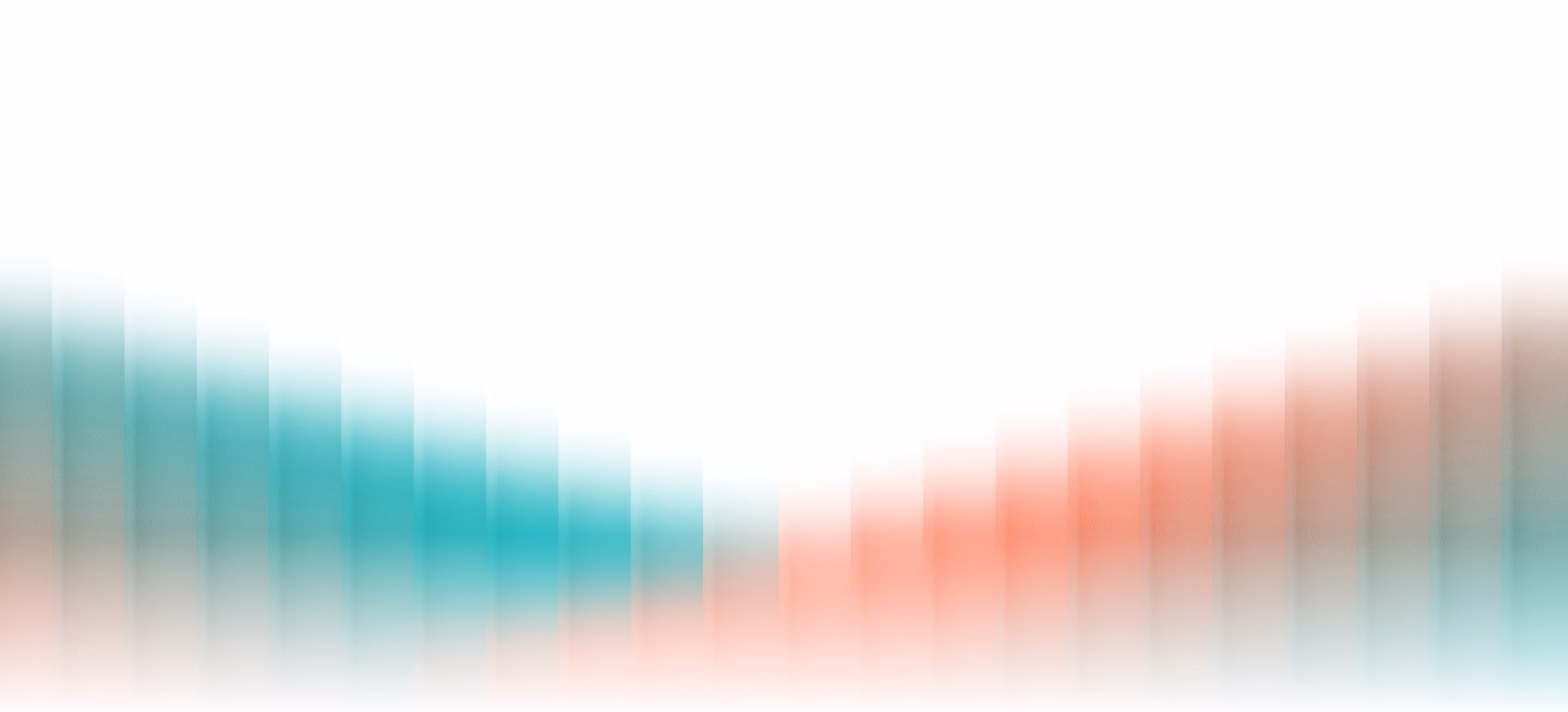 Abstract blurred gradient with vertical bars shifting from teal on left to coral on right.