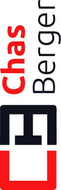 Vertical logo with red 'Chas' text and black 'Fedex' text with a red square bracket underlining.