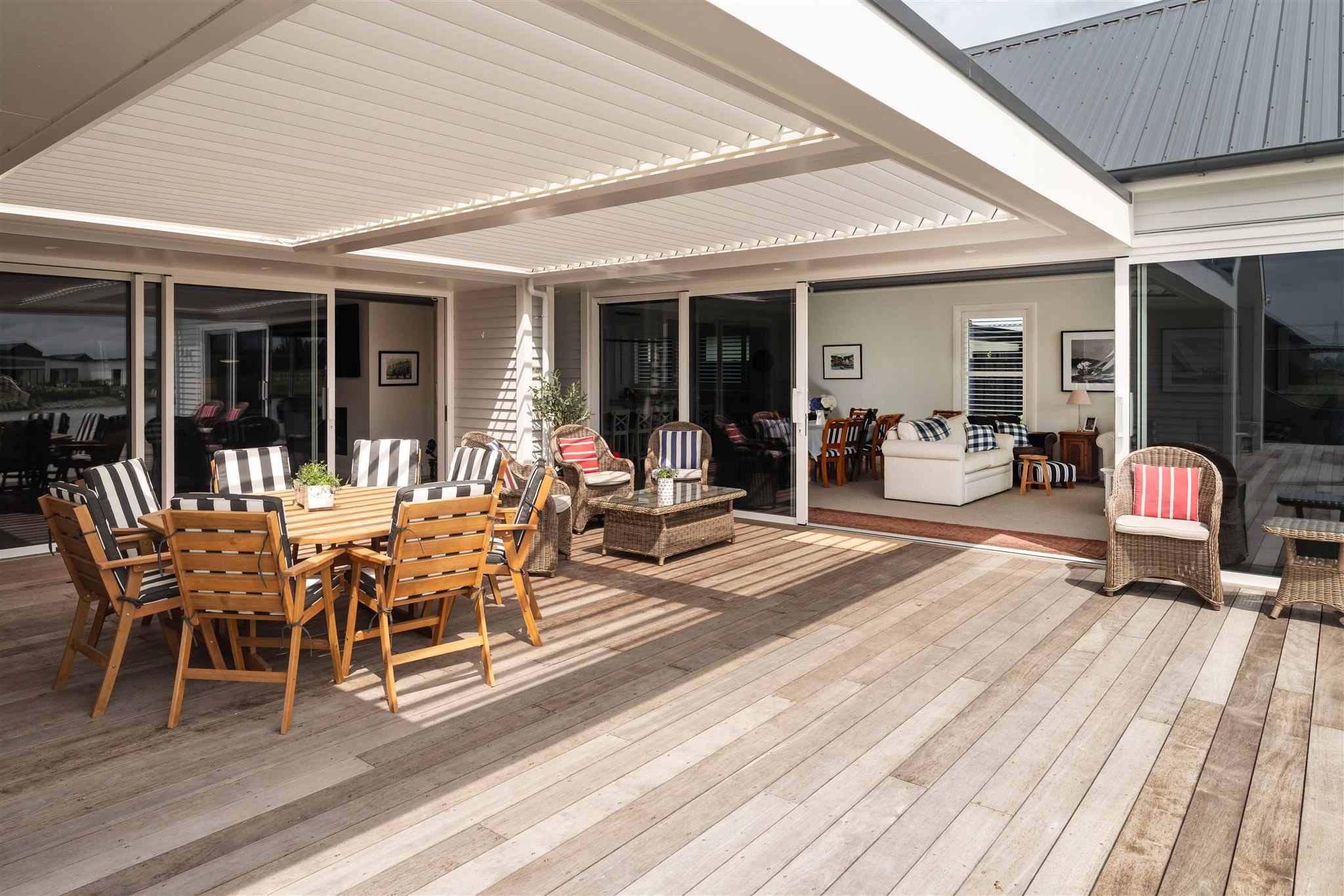 Modern architectural home with outdoor living area built to last by Millar Construction