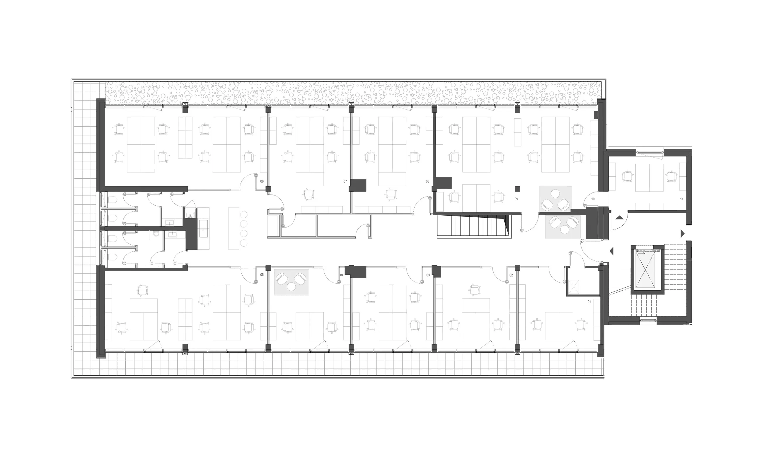 Grundrisszeichnung des Erdgeschosses am Standort RPS03 (Robert Perthel Straße 03)