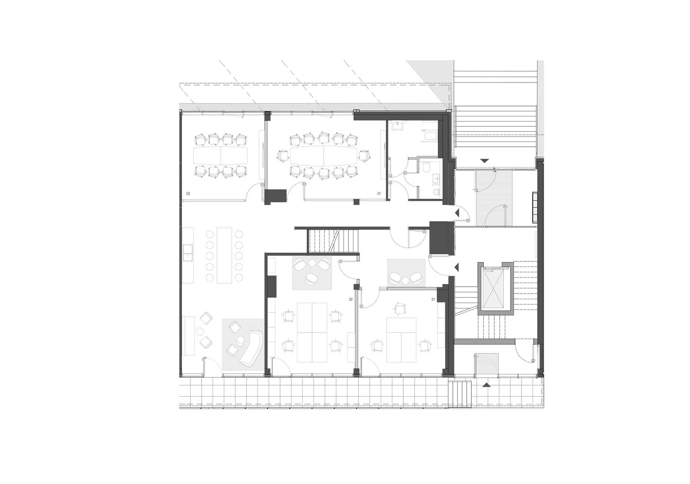 Grundrisszeichnung des 1. Obergeschosses am Standort RPS03 (Robert Perthel Straße 03)