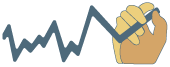 Line graph and handshake icon