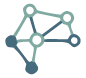 Connected network nodes icon