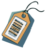 Price tag with barcode icon