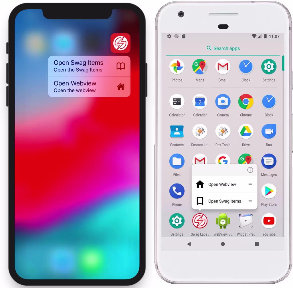 Quick navigation menu