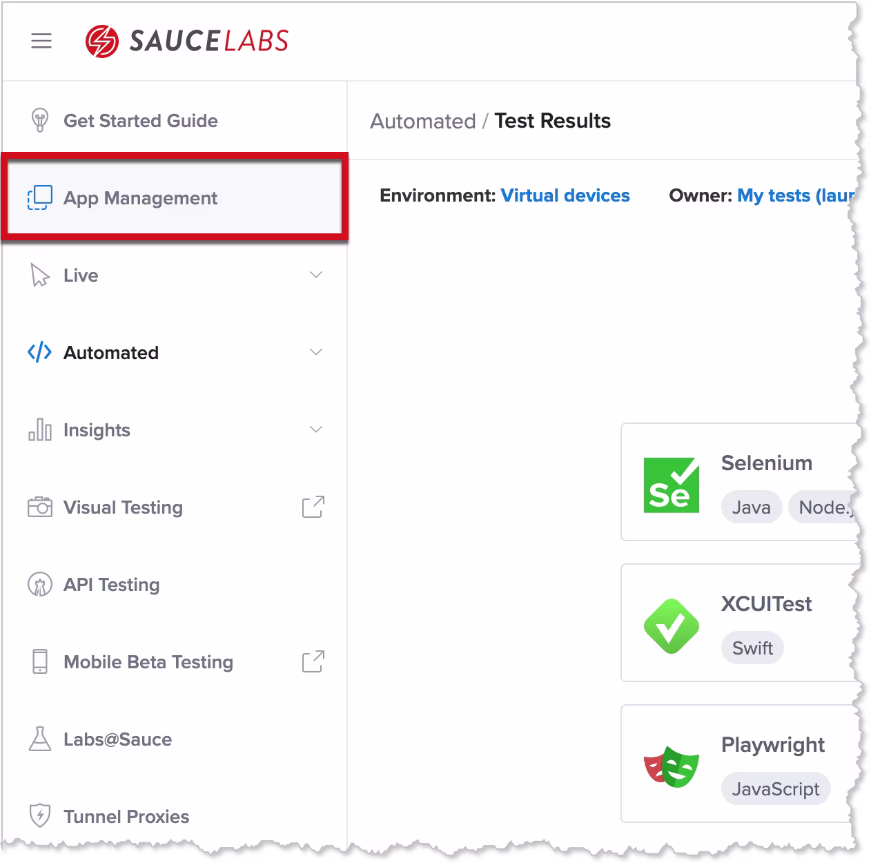 App management step 1
