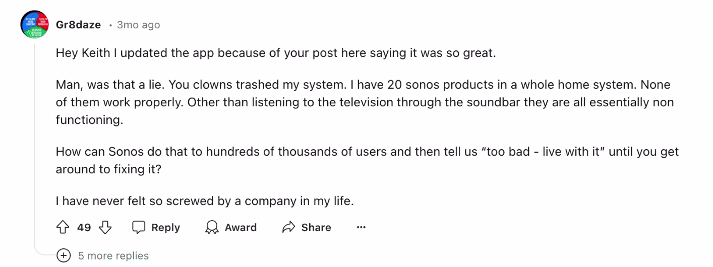 sonos bugs
