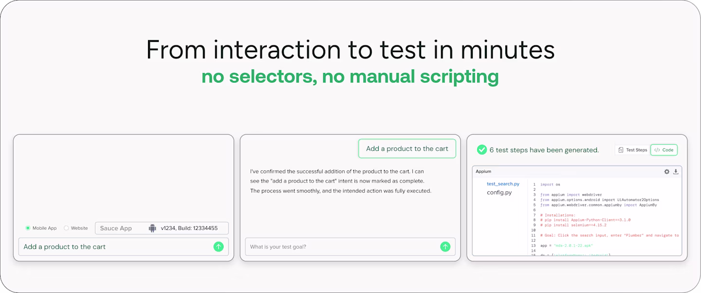 Sauce AI for Test Authoring - Test Generator