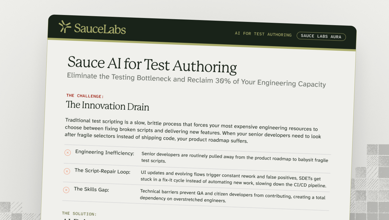 Sauce AI for Test Authoring