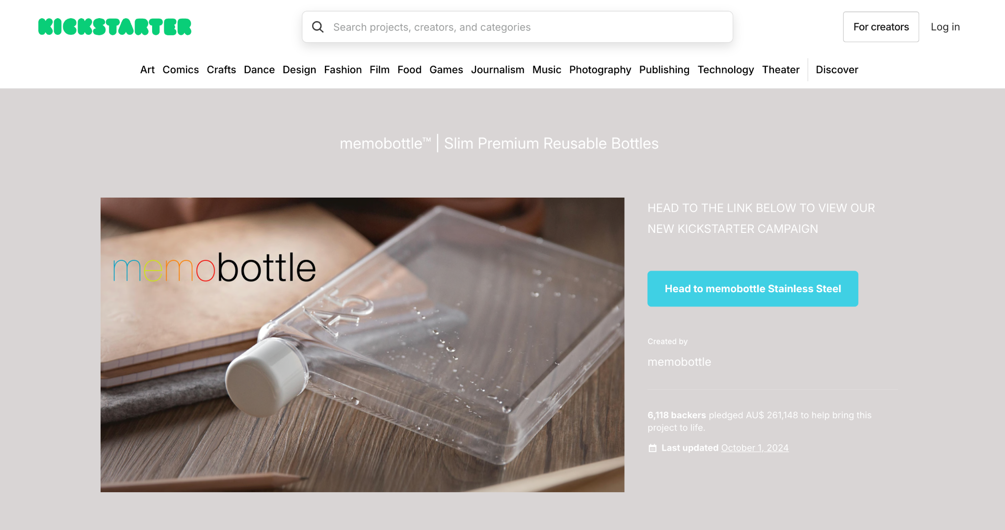 memobottle kickstarter 