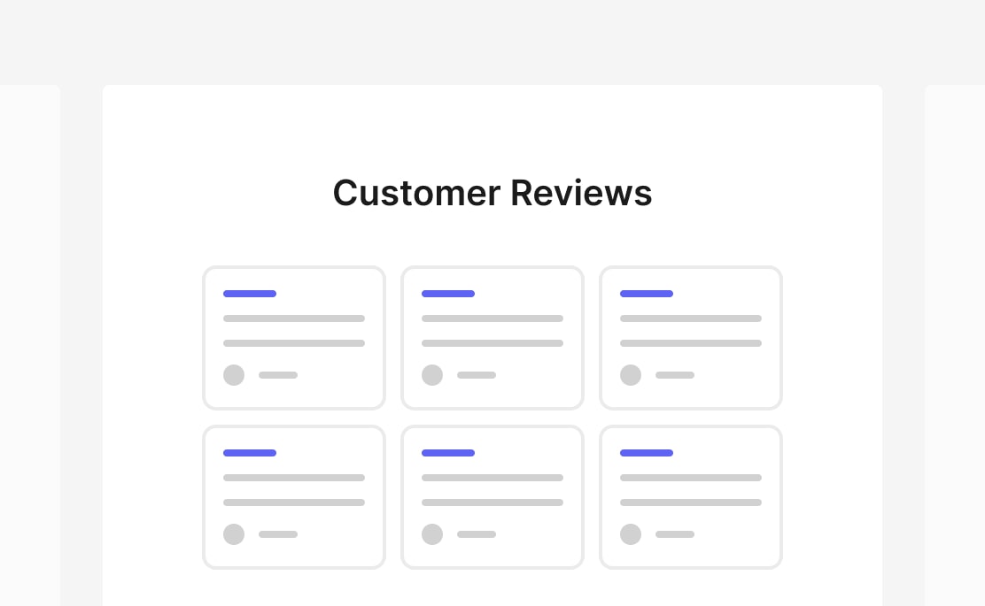 Testimonial sections