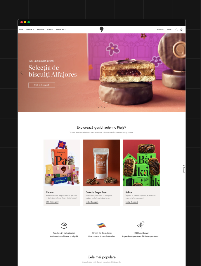Piata9 multilingual online store for a Romanian artisan bakery