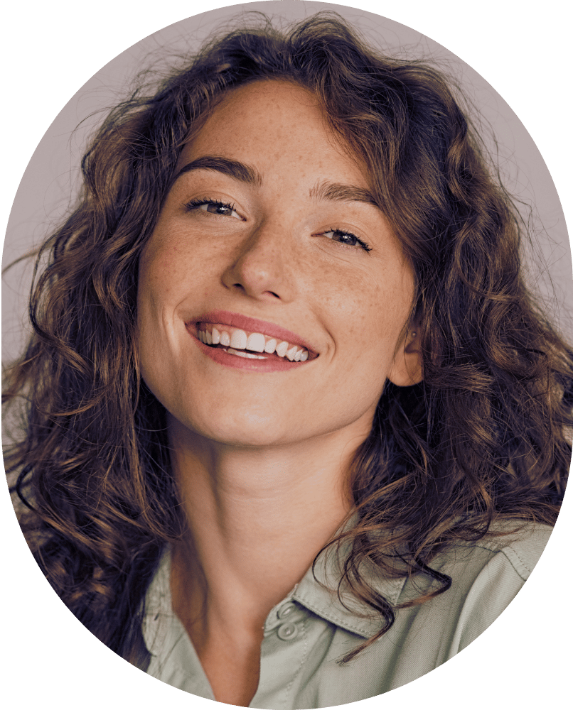 Woman smiling looking straight ahead