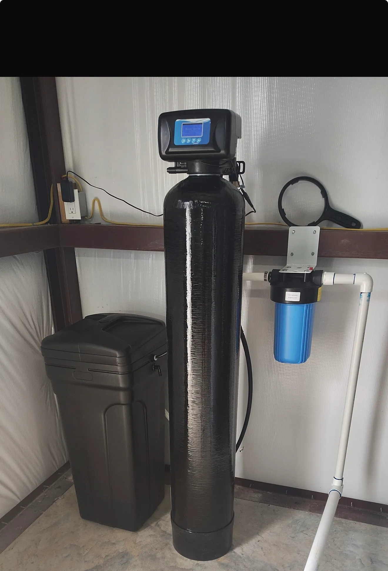 Whole-home water softener and sediment filter install