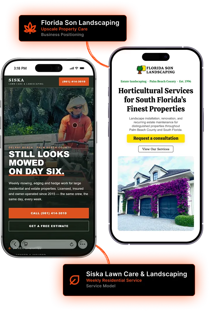 Website examples for local service businesses