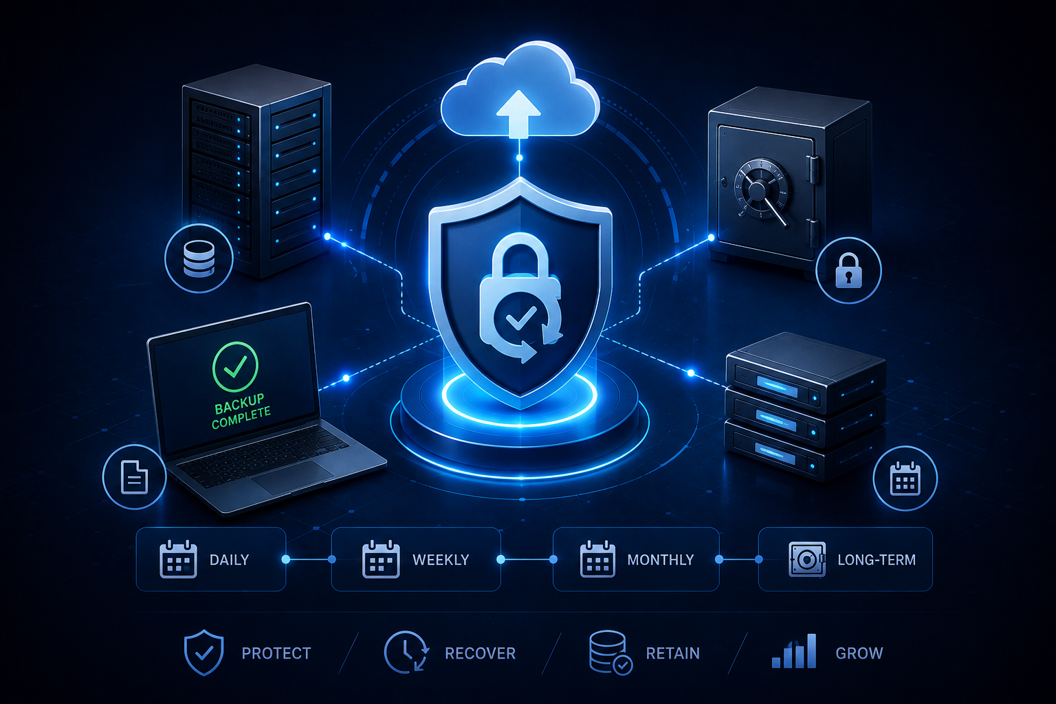 Backup solutions and secure data retention infrastructure