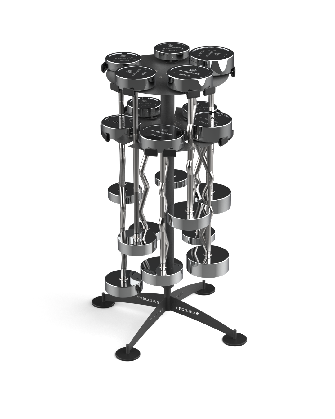 Skelcore Rotating Vertical Barbell Storage Rack (SK-ROTATE-BB-RACK)