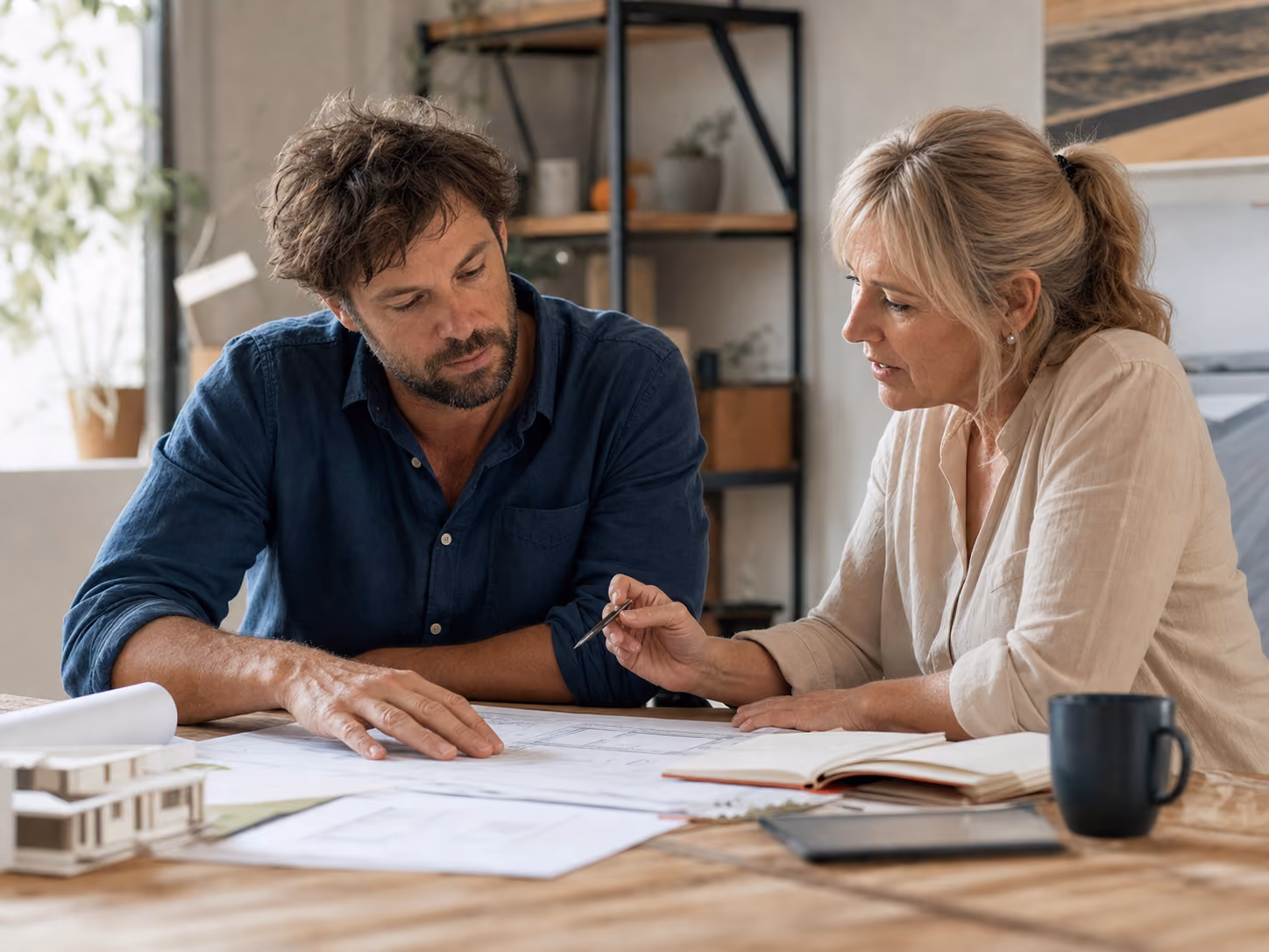 Couple reviewing home loan options