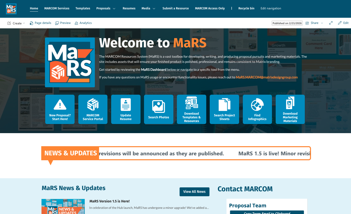 MARCOM Resources System (MaRS)