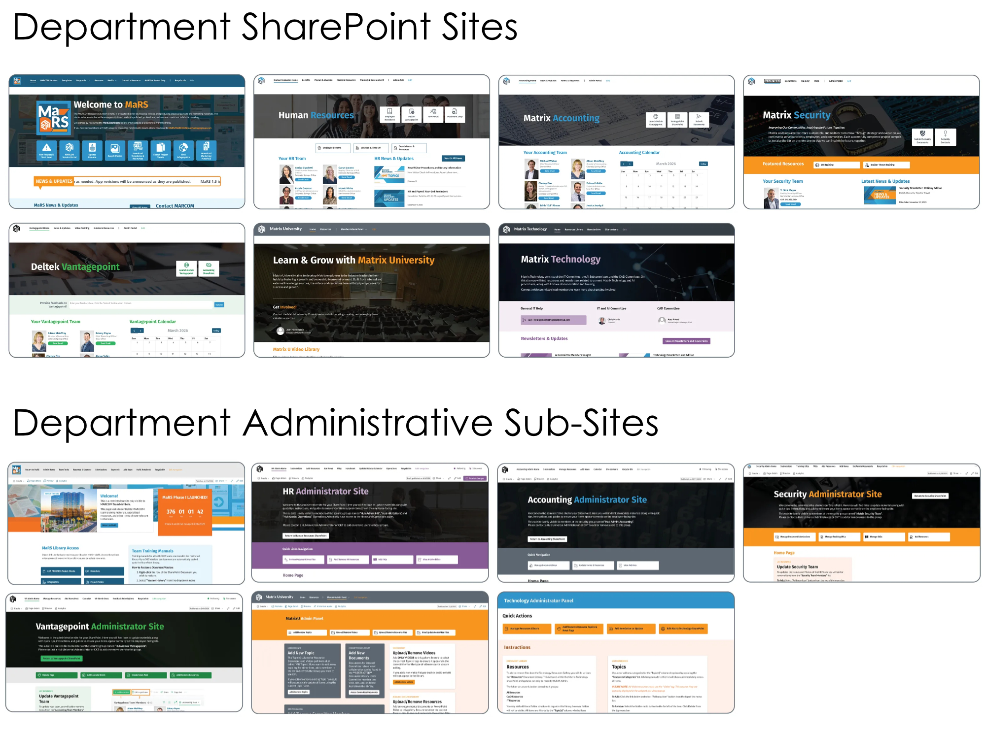 A company was using a folder structure on an old SharePoint infrastructure to provide company wide documents for multiple departments. As part of the MARCOM team, I developed a new web-based experience that utilized the SharePoint infrastructure but included custom SPFx webparts and embedded Power App solutions. The project also included branding and internal communication and promotional design.