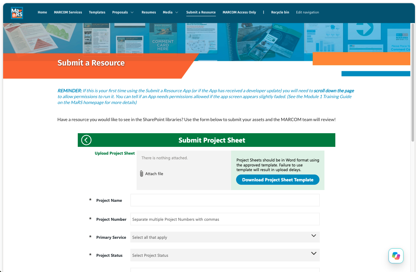 MaRS, the MARCOM Resource System, is a centralized proposal resource hub designed to make approved brand materials easier to find, use, and maintain across the organization.