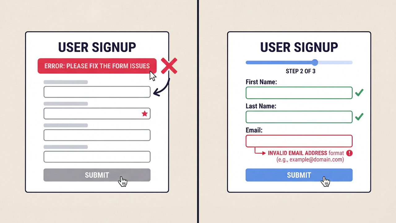 Accessible form design with inline validation for ADA compliance
