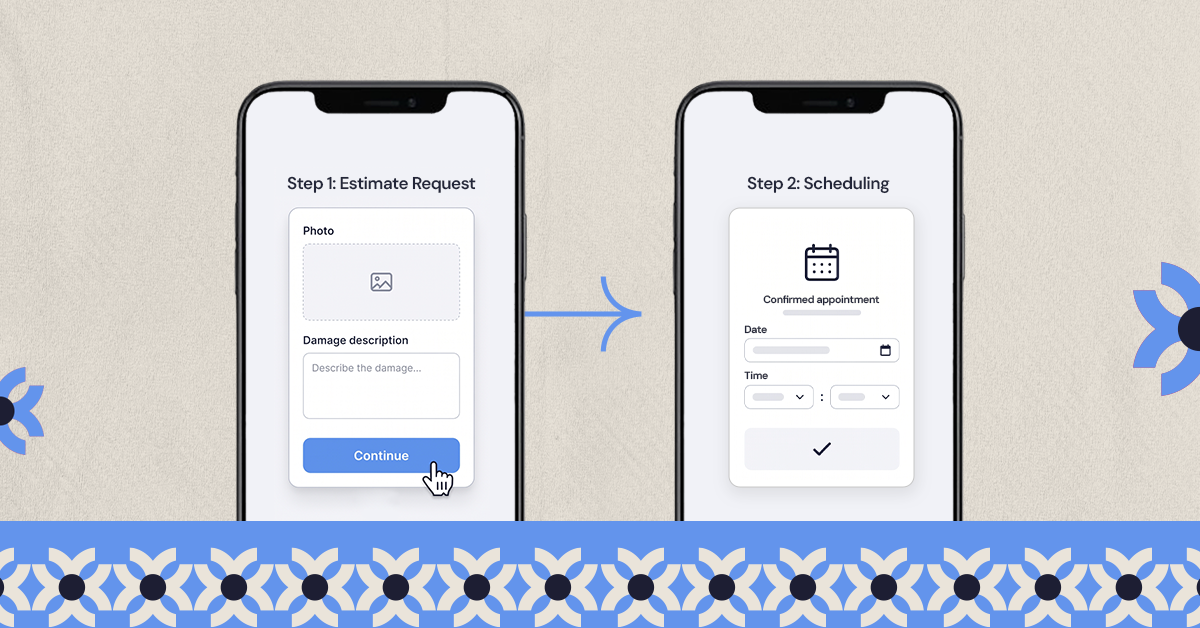 auto body shop online estimate booking flow