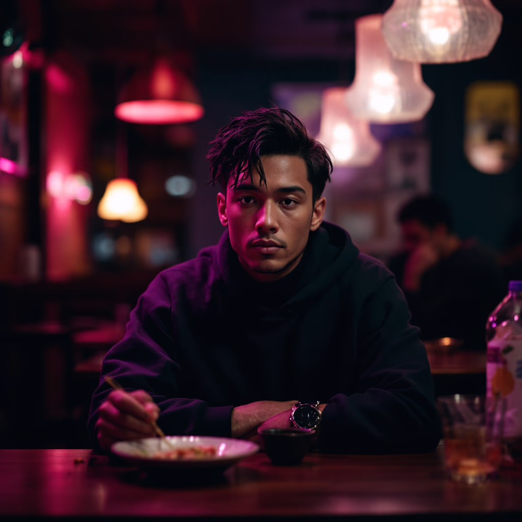 [headshot] image of a customer (for a japanese restaurant)