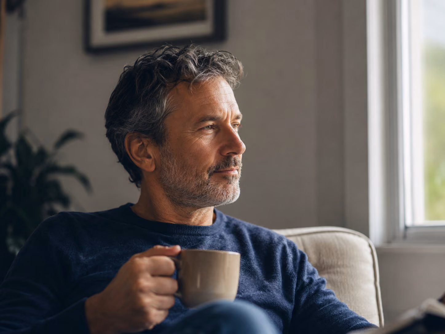 Patient resting during osseointegration healing period after implant surgery