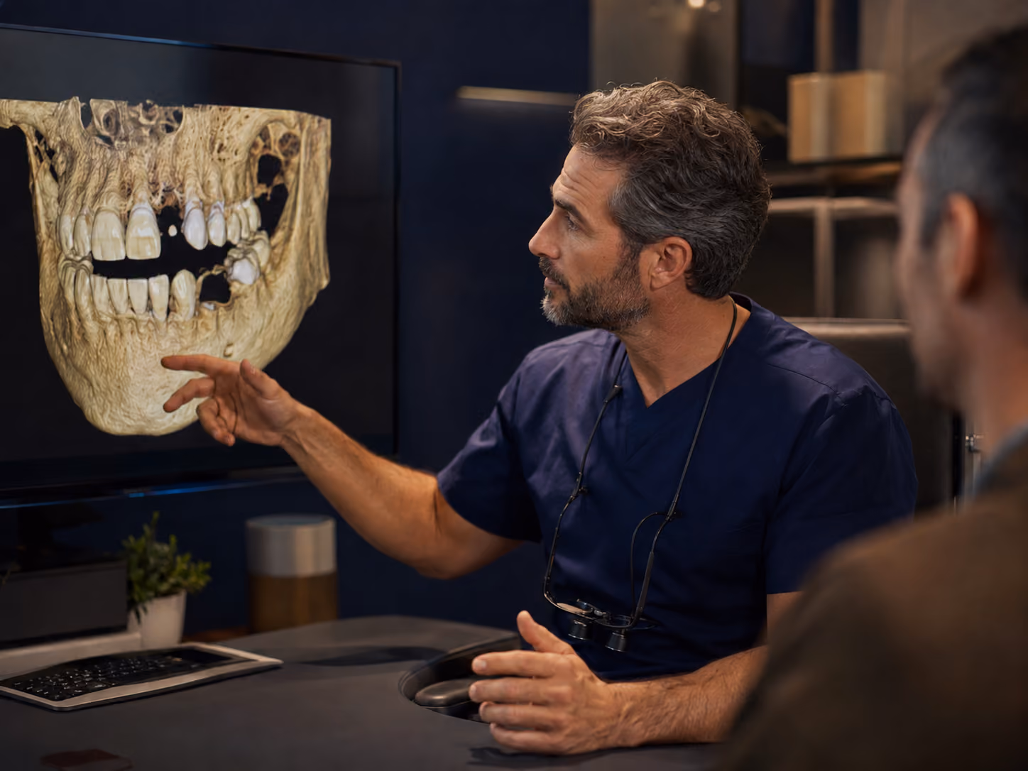 3D Cone Beam CT consultation for single dental implant treatment planning